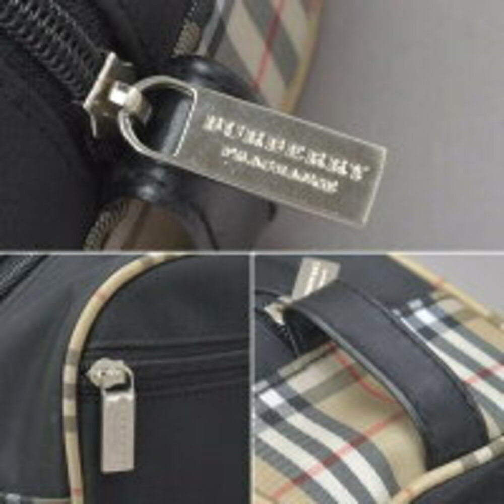 BURBERRY check pouch vanity bag black clutch multi case makeup accessories ka - Picture 10 of 10